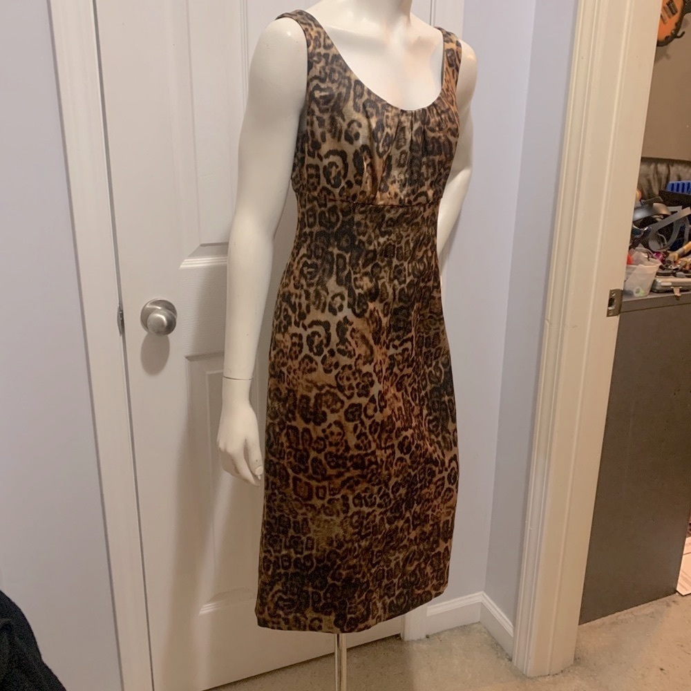 NWOT Doncaster Vintage Cheetah print dress size 4 lined, strap retainers wow!